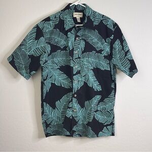 Cooke Street Honolulu Men's Hawaiian Shirt Large  Tropical Leaf Print Aloha